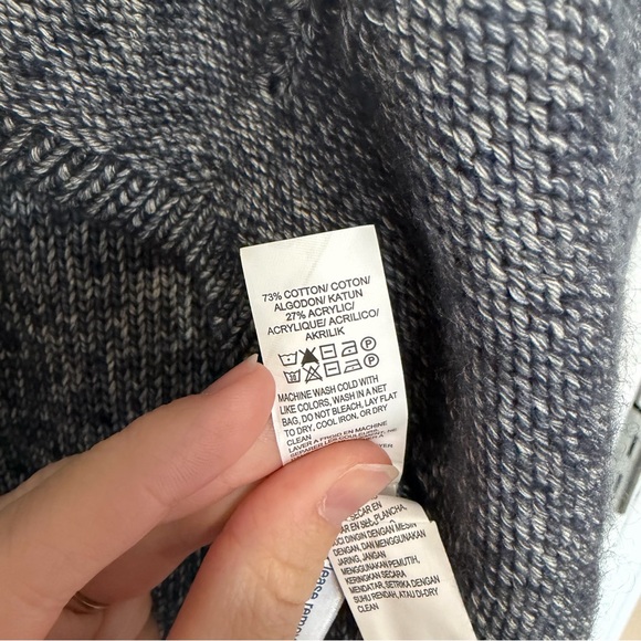 NEW Lucky Brand Fly Away Cardigan Sweater Open Front Knit Women’s XS Navy Cream - Picture 7 of 9